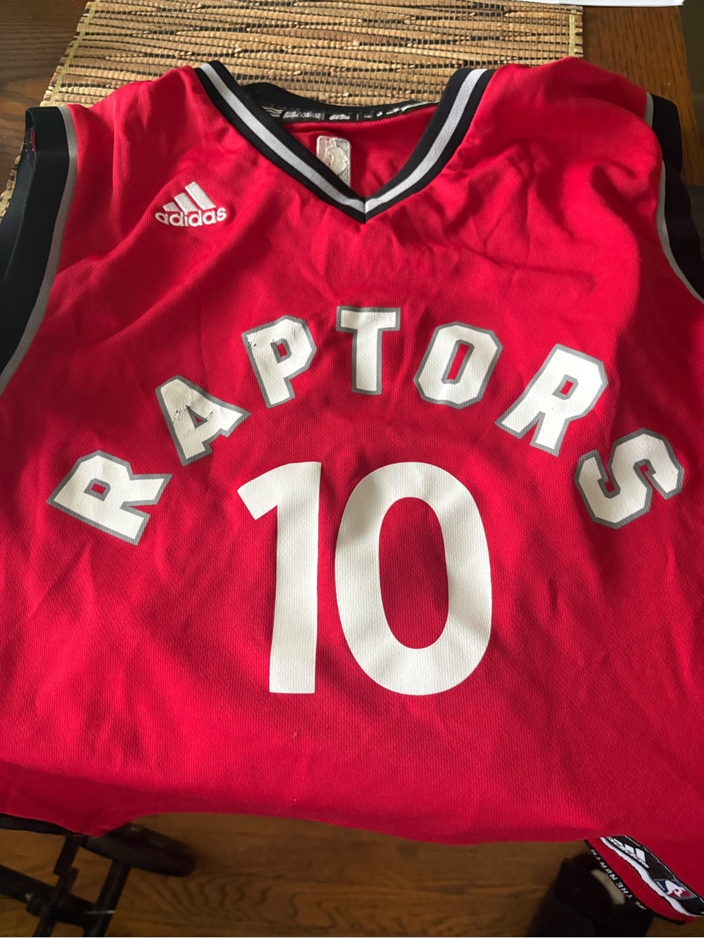 adidas Red Toronto Raptors Jersey with White #10